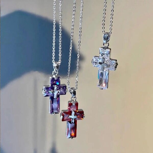 Transparent Cross Necklace