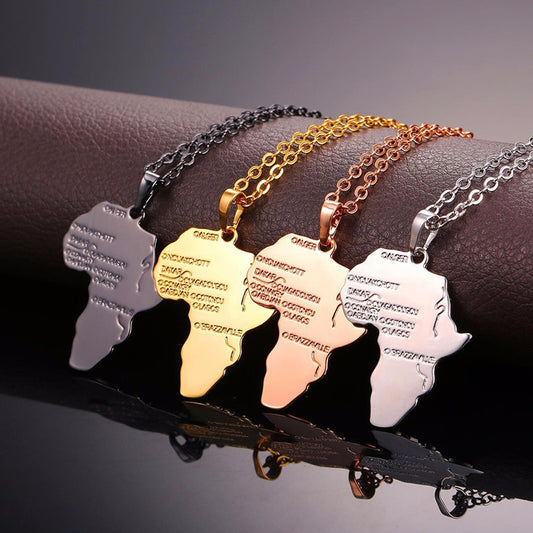 Africa Map Necklace