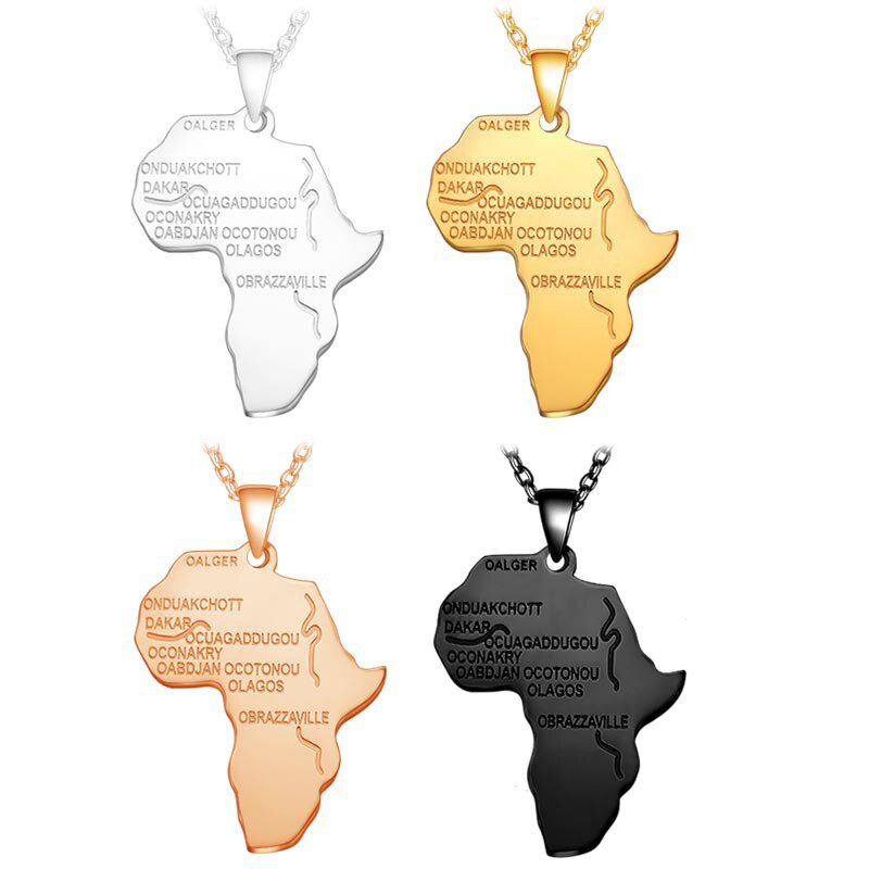 Africa Map Necklace