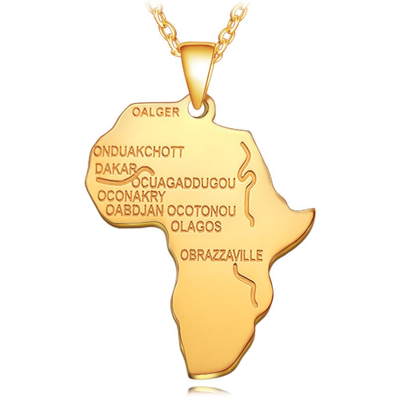 Africa Map Necklace