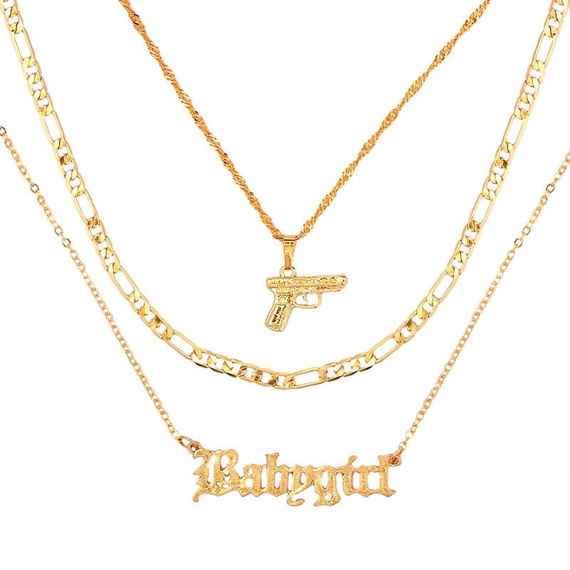 Pistol Pendant Necklaces