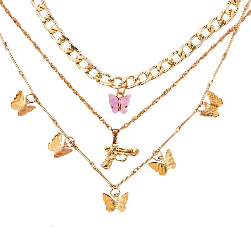 Pistol Pendant Necklaces