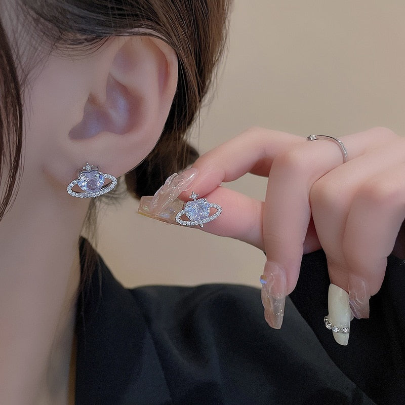 Zircon Planet Earrings